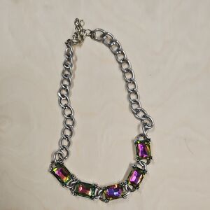 Multicolor Gemstone Chain Necklace